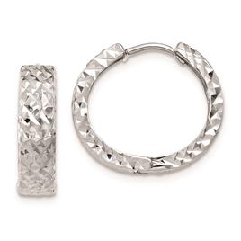 Gold Classics(tm) 14kt. White Gold Diamond Hoop Earrings
