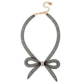 Betsey Johnson Mesh Bow Collar Necklace