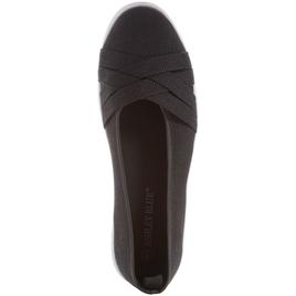 Womens Ashley Blue Solid Canvas Slip On Flats