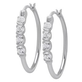 Gianni Argento Sterling Silver 4-Stone Hoop Earrings