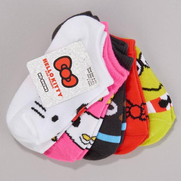 Toddler Girl Hello Kitty® & Friends  5pk. No Show Socks