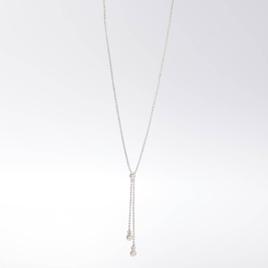 Rosa Rhinestones Pearl Tassels Lariat Necklace