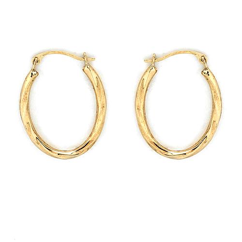 10kt. Yellow Gold Twisted Oval Hoop Earrings