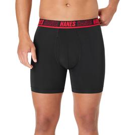 Mens Hanes Ultimate(R) Moves Xtemp Boxer Briefs - Black/Grey/Blue
