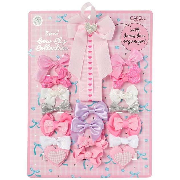 Baby Girl Capelli® New York 18pc. Heart Bow Clips & Organizer