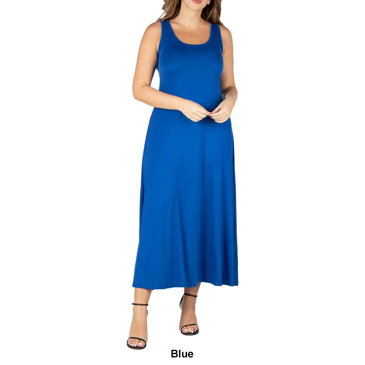 Plus Size 24/7 Comfort Apparel A-Line Tank Maxi Dress
