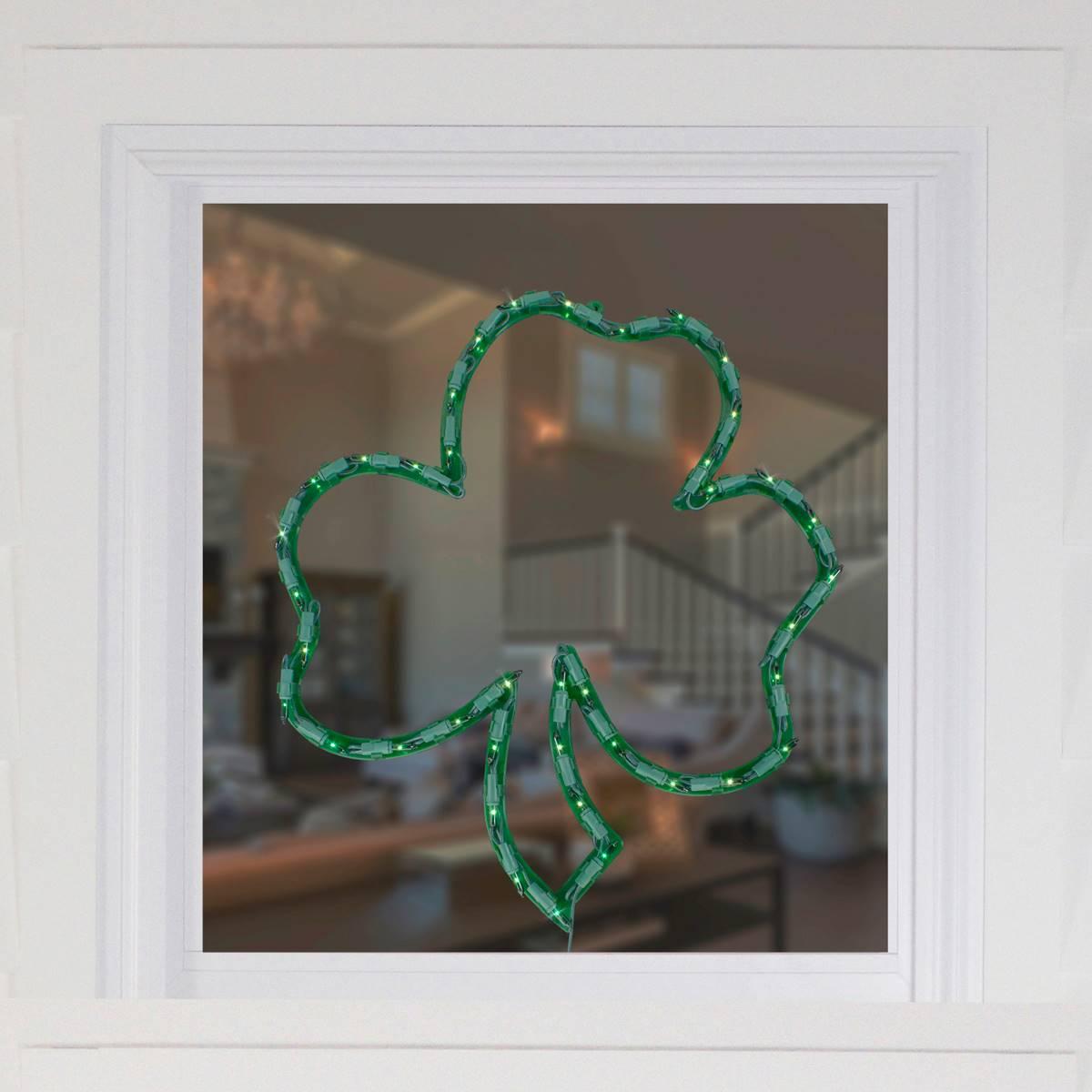 Northlight Seasonal Lighted Irish Shamrock Window Silhouette