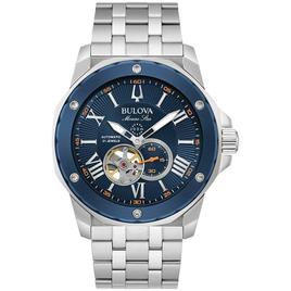 Mens Bulova Marine Star Blue Dial Bracelet Watch - 98A302