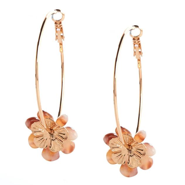 Ashley Cooper™ Gold-Tone Flower Hoop Earrings
