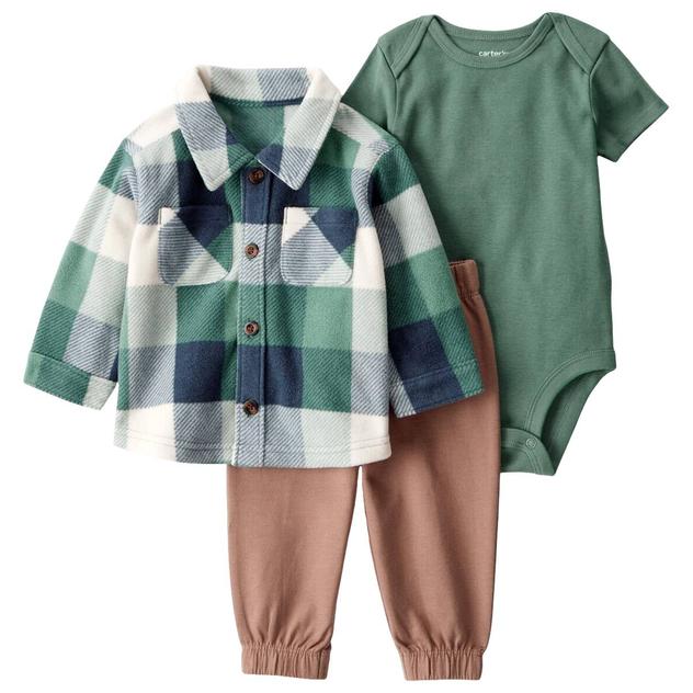 Baby Boy (3-24m) Carter’s® 3pc. Plaid Jacket Bodysuit & Pants Set