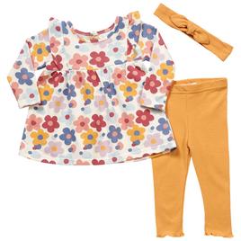Baby Girl (12-24M) Rene Rofe(R) Flower Tunic/Leggings/Headband Set