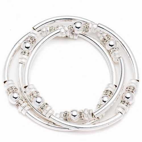 Nine West Silver-Tone Set of 3 Stretch Bracelets