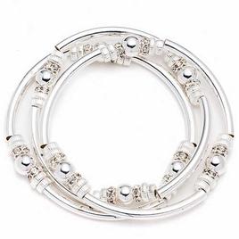 Nine West Silver-Tone Set of 3 Stretch Bracelets