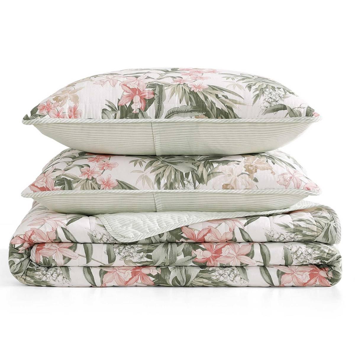 Tommy Bahama Island Orchid Reversible Quilt Set