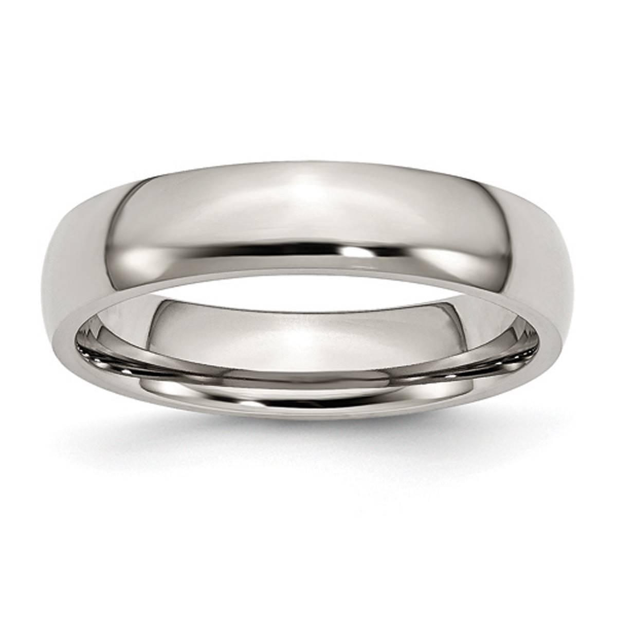 Mens Gentlemen's Classics(tm) 5mm Steel Polished Wedding Band