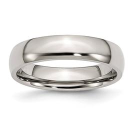 Mens Gentlemen's Classics(tm) 5mm Steel Polished Wedding Band