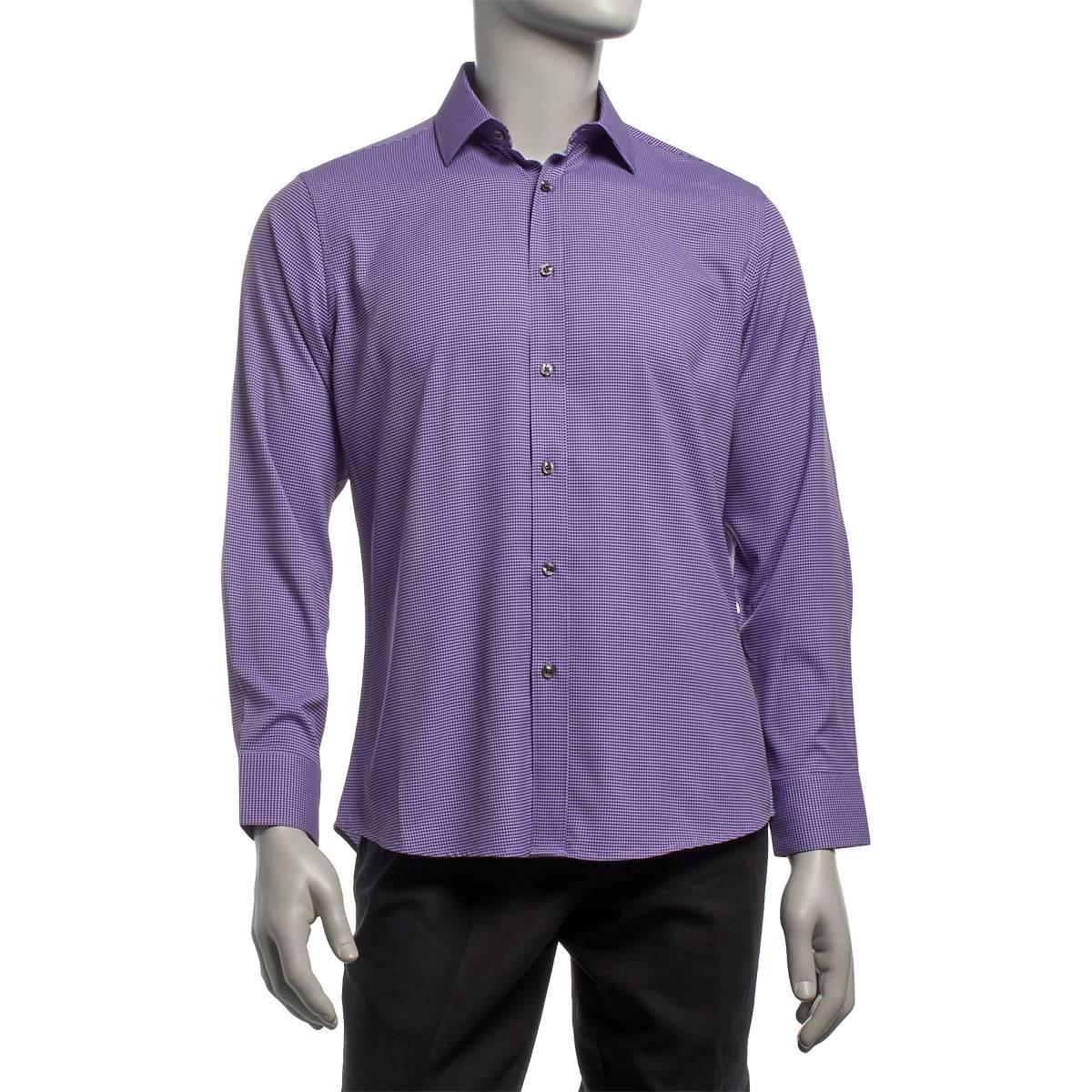 Mens Christian Aujard Slim Fit Geometric Dress Shirt - Purple