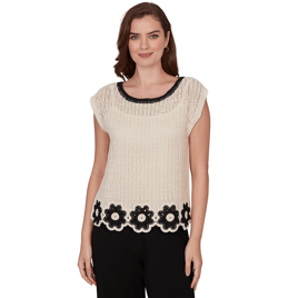 Womens Skyes the Limit Terra Tropic Cap Sleeve Floral Sweater