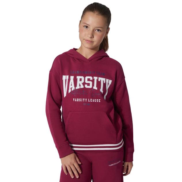 Girls (7-14) 90 Degree® by Reflex Varsity Fleece Lined Hoodie