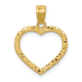 Gold Classics(tm) 14kt.  Textured Cut-out Heart Pendant