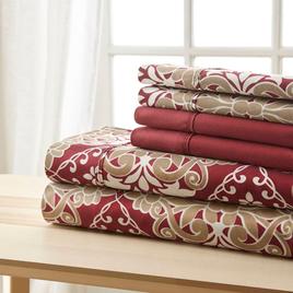 Spirit Linen Home(tm) Traditional Bellagio Damask Sheet Set