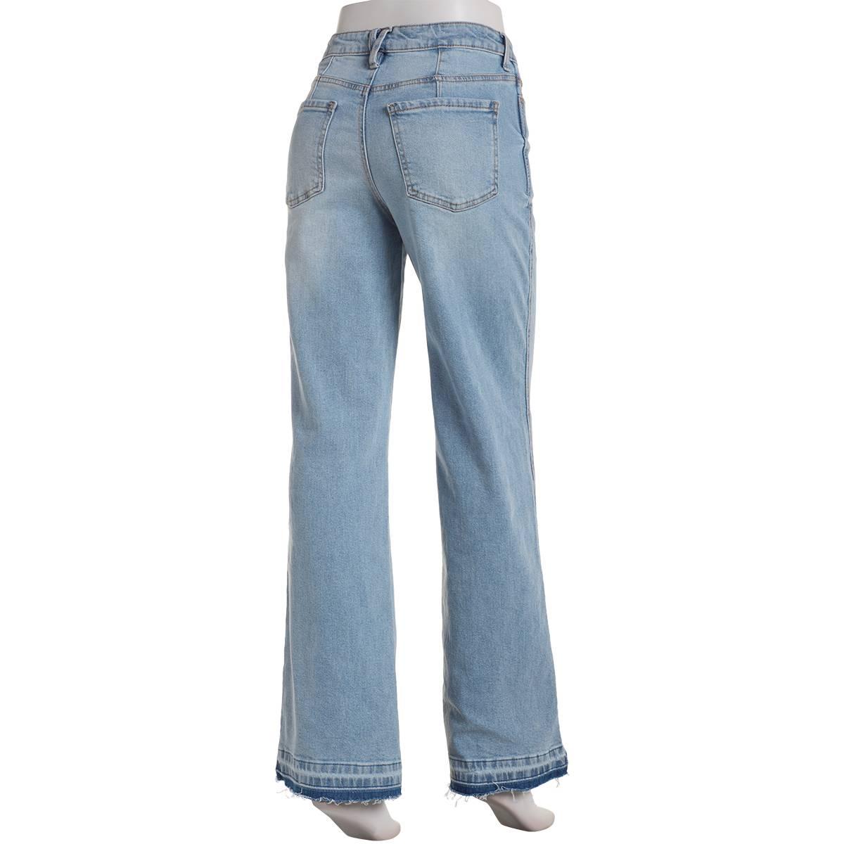 Juniors Celebrity Pink Baggy High Rise Raw Hem Jeans