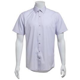 Mens Tom Baine Slim Fit Short Sleeve Dress Shirt - Grey/Blue Dot