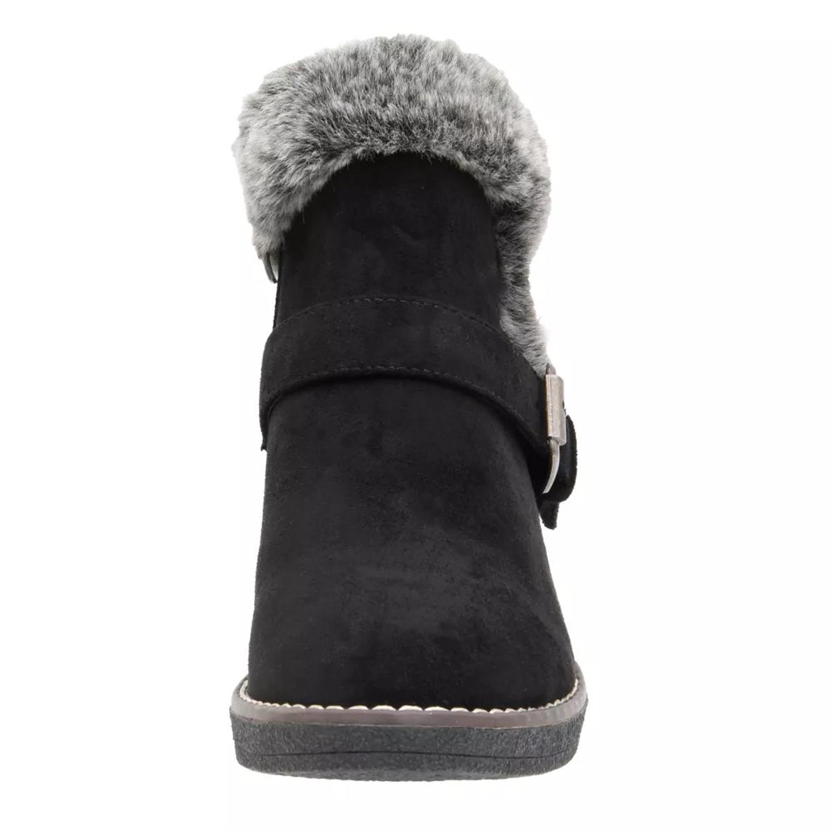 Womens New @ttitude Rhodes Ankle Boot With Faux Fur Trim