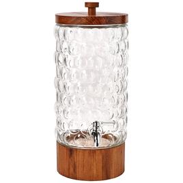 Circle Glass Palermo 2 Gal Bev Dispenser w/ Wooden Base