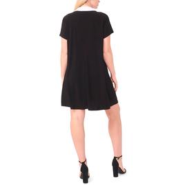 Plus Size MSK Short Sleeve Spread Collar Shift Dress