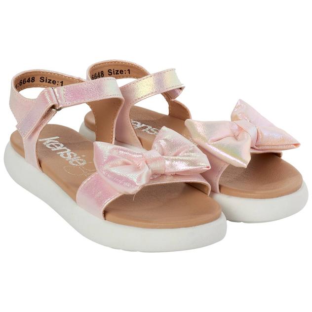 Big Girls Kensie Girl Iridescent Bow Strap Sandals