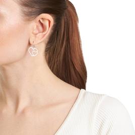 Athra Fine Silver Plated Laser Cut Heart Drop Earrings