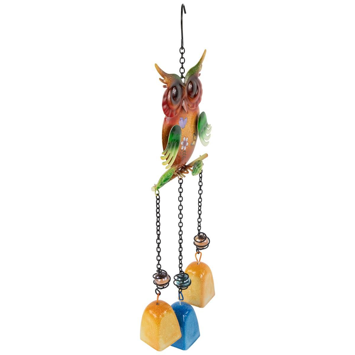 Northlight Seasonal 10in. Metal Owl Outdoor Garden Windchime