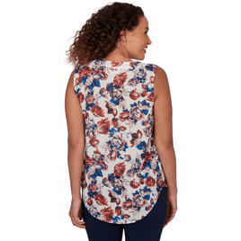 Plus Size Emaline Summer In The City Sleeveless Floral Blouse