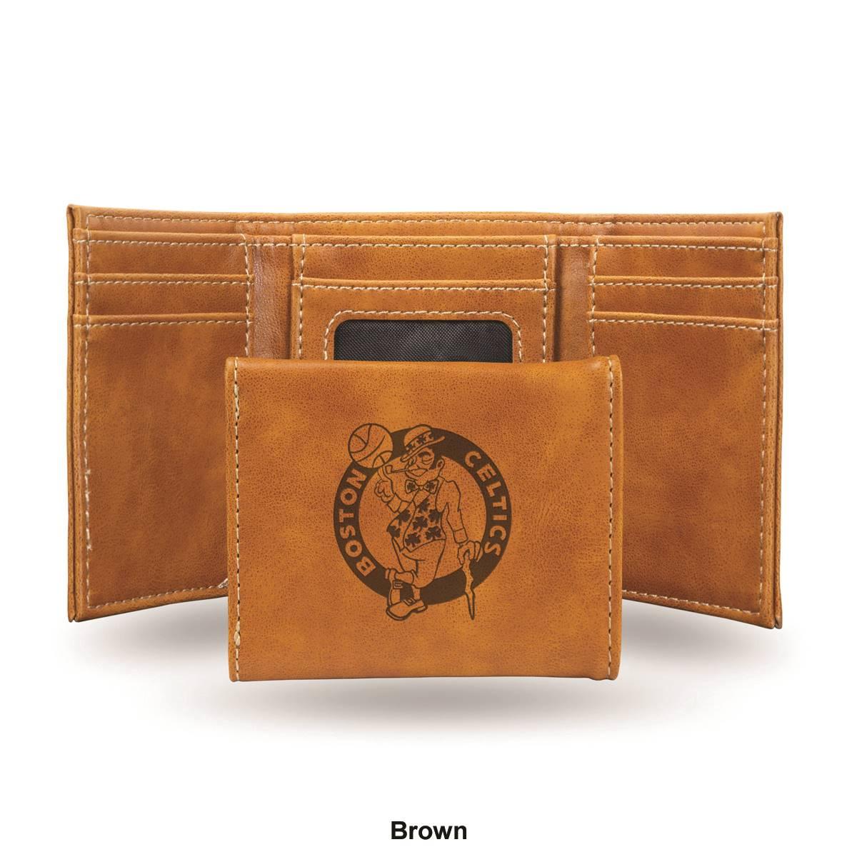 Mens NBA Boston Celtics Faux Leather Trifold Wallet