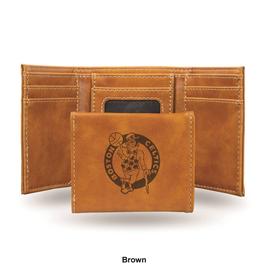 Mens NBA Boston Celtics Faux Leather Trifold Wallet