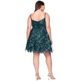 Juniors Plus Blondie Nites Charlie Embroidered Tulle Skater Dress