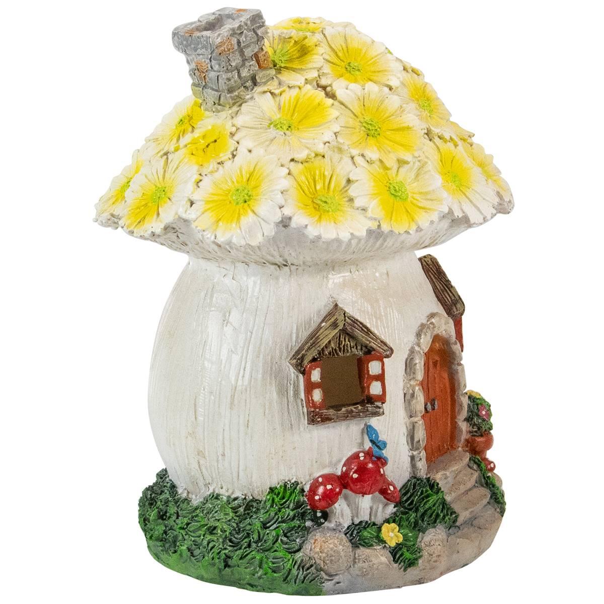 Northlight Seasonal 7in. Solar Flower House Garden Statue