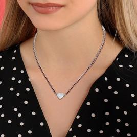 Sophia B Garnet & Created White Sapphire Collar Necklace