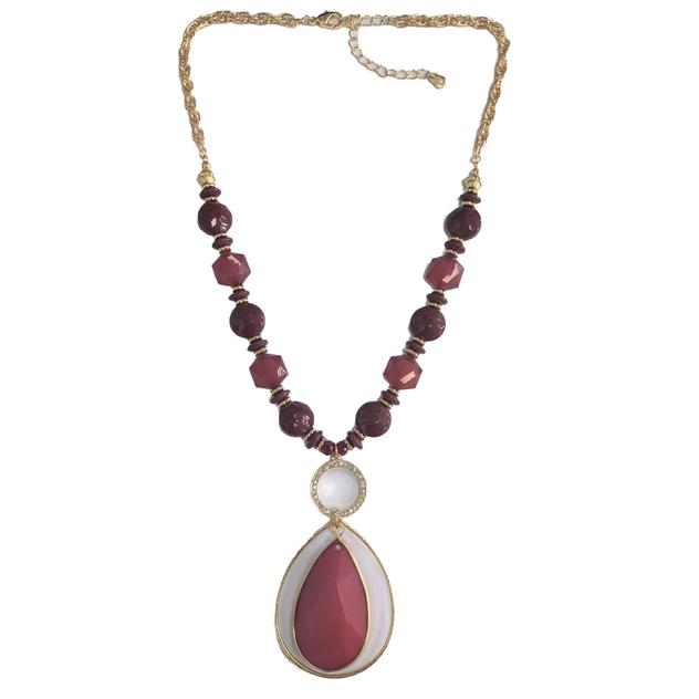 Ashley Cooper™ Gold-Tone Semi-Precious Beaded Pendant Necklace