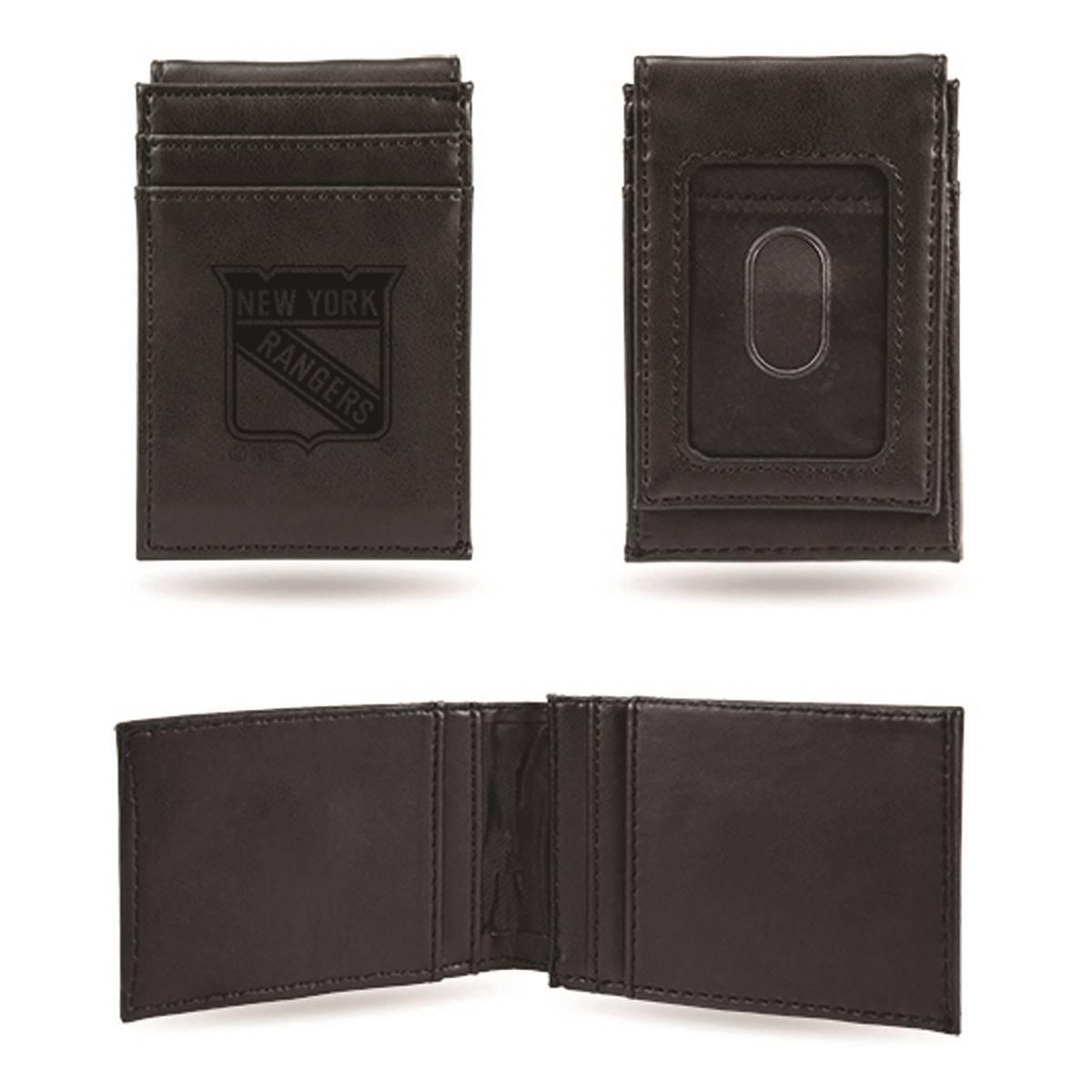 Mens NHL New York Rangers Faux Leather Front Pocket Wallet