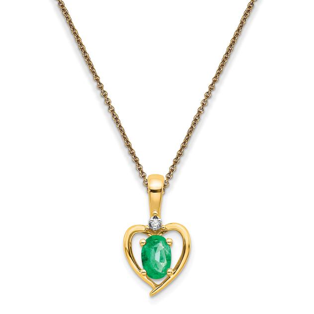 14kt. Emerald Diamond Pendant Necklace