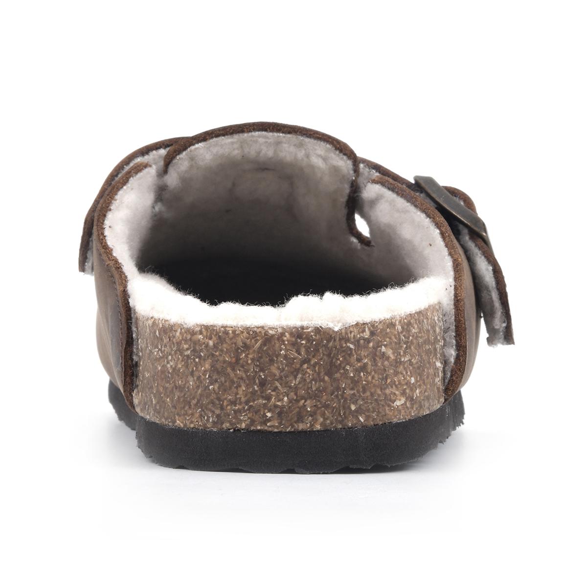 Womens White Mountain Bari Leather with Faux Fur Footbeds™ Clogs