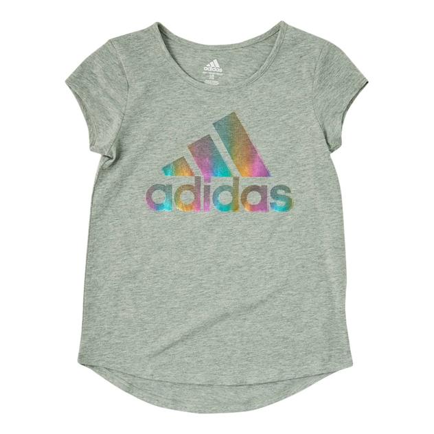 Girls (7-16) adidas® Cap Sleeve Holographic Logo Tee