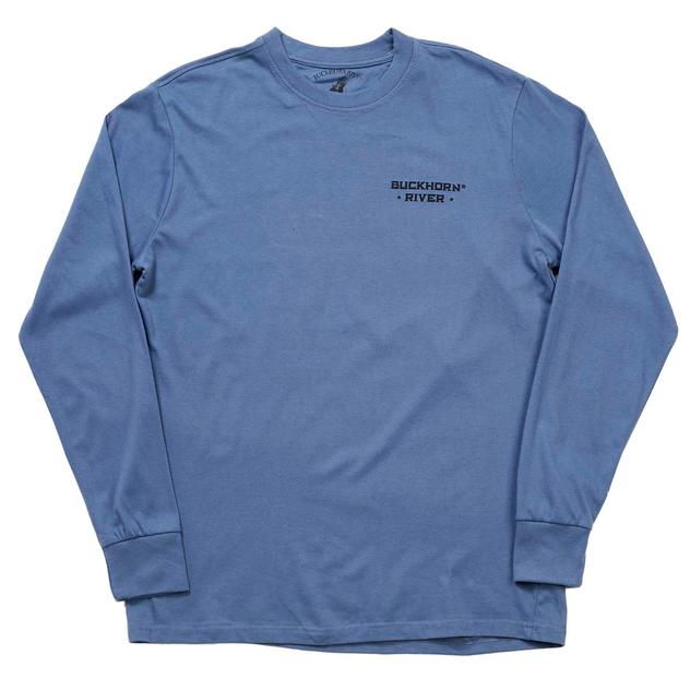 Mens Buckhorn River Long Sleeve Animal Tee - Backwater Blue