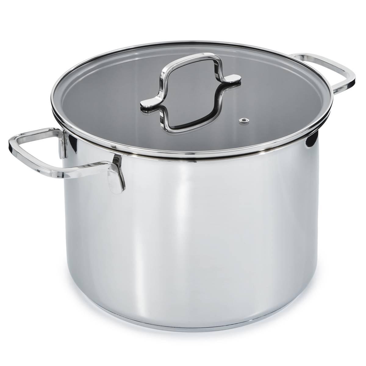 BergHOFF Helix Stainless Steel 10.25in. Stockpot w/ Glass Lid