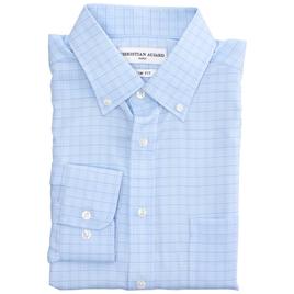 Mens Christian Aujard Slim Fit Plaid Dress Shirt - Blue Plaid