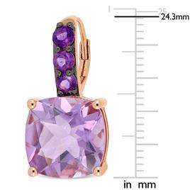 Sophia B 15 3/4ctw. Rose de France Amethyst Drop Earrings