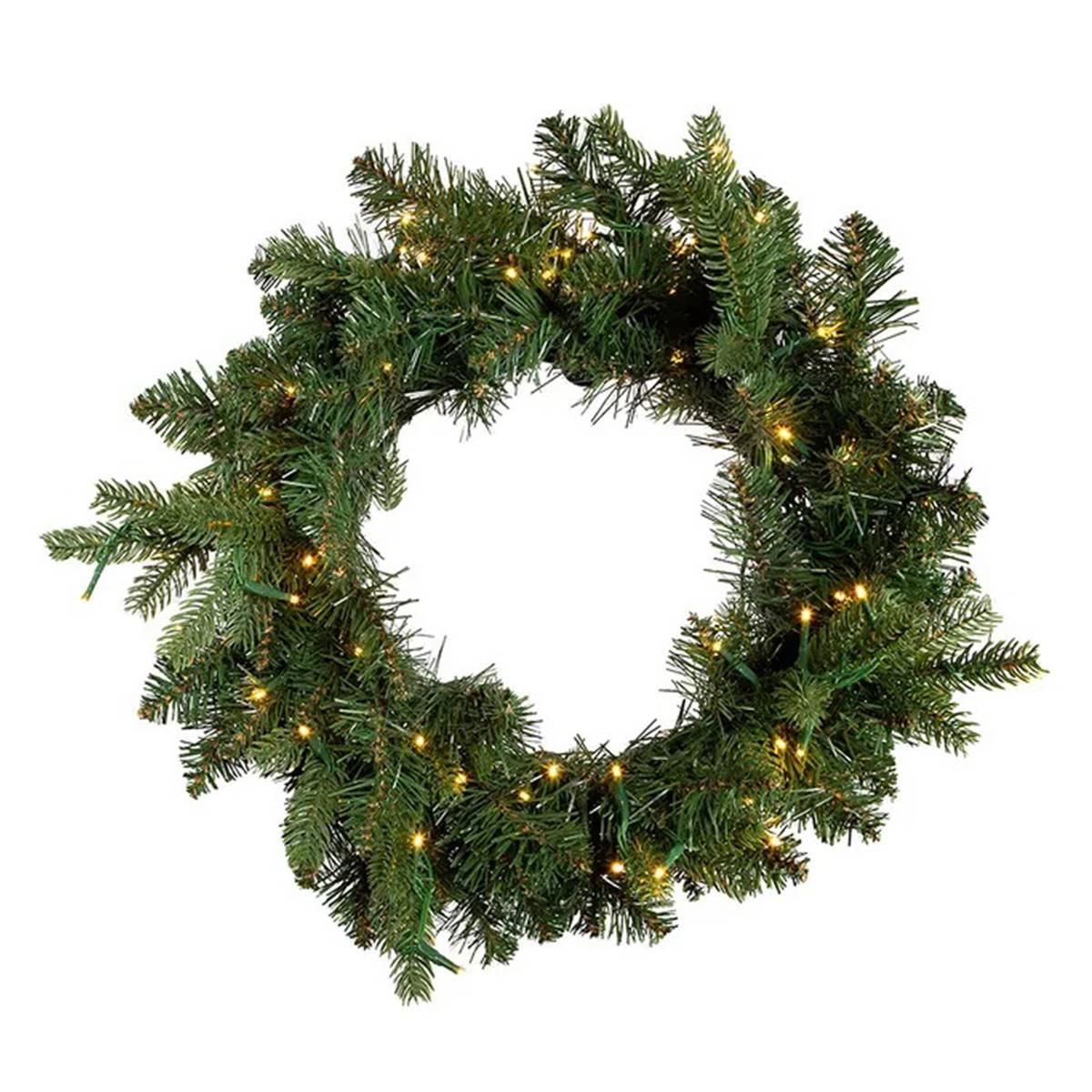 Kurt S. Adler 18in. Prelit Warm White LED Noble Fir Wreath