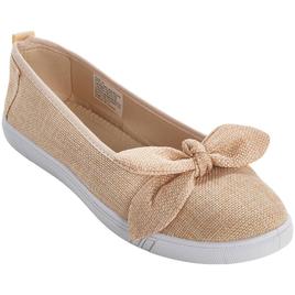 Womens Ashley Blue Canvas With Bow Slip On Flats